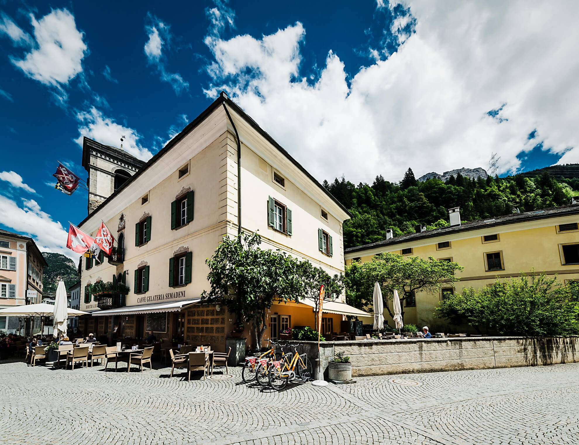 Terrasse de l'Hotel Semadeni à Poschiavo