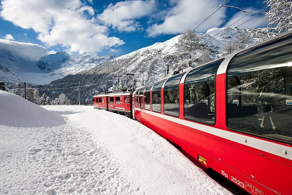Tragitto invernale del trenino Rosso del Bernina